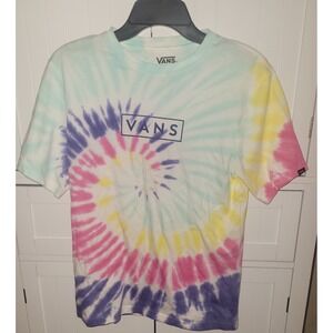 Vans Tie Dye T-Shirt Graphic Print Short Sleeve Classic Fit Kids Size‎ L